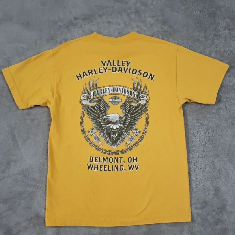 Harley Davidson T Shirt Short Sleeve Bald Eagle Valley Belmont OH Men's Sz M